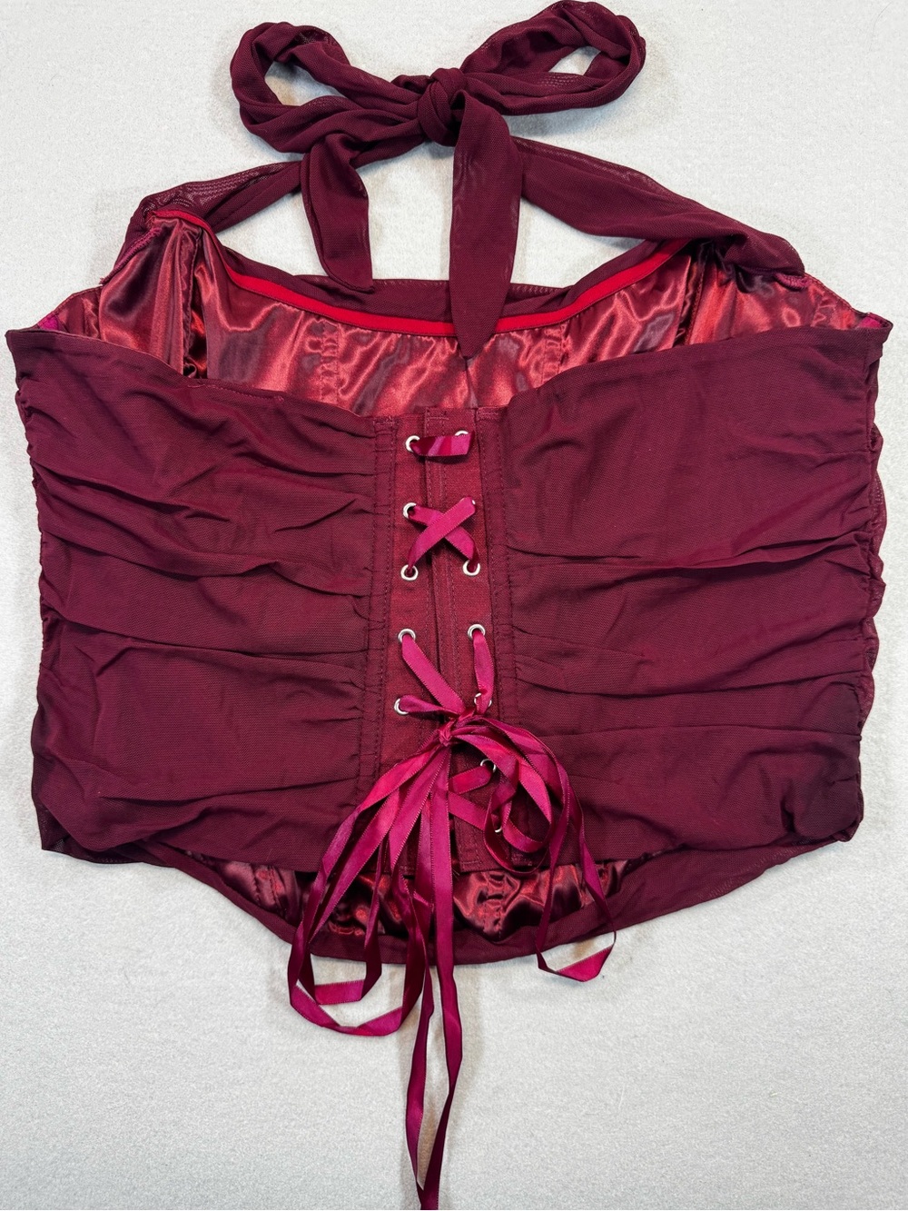 Maroon Halter Bustier Top - Picture 2 of 7